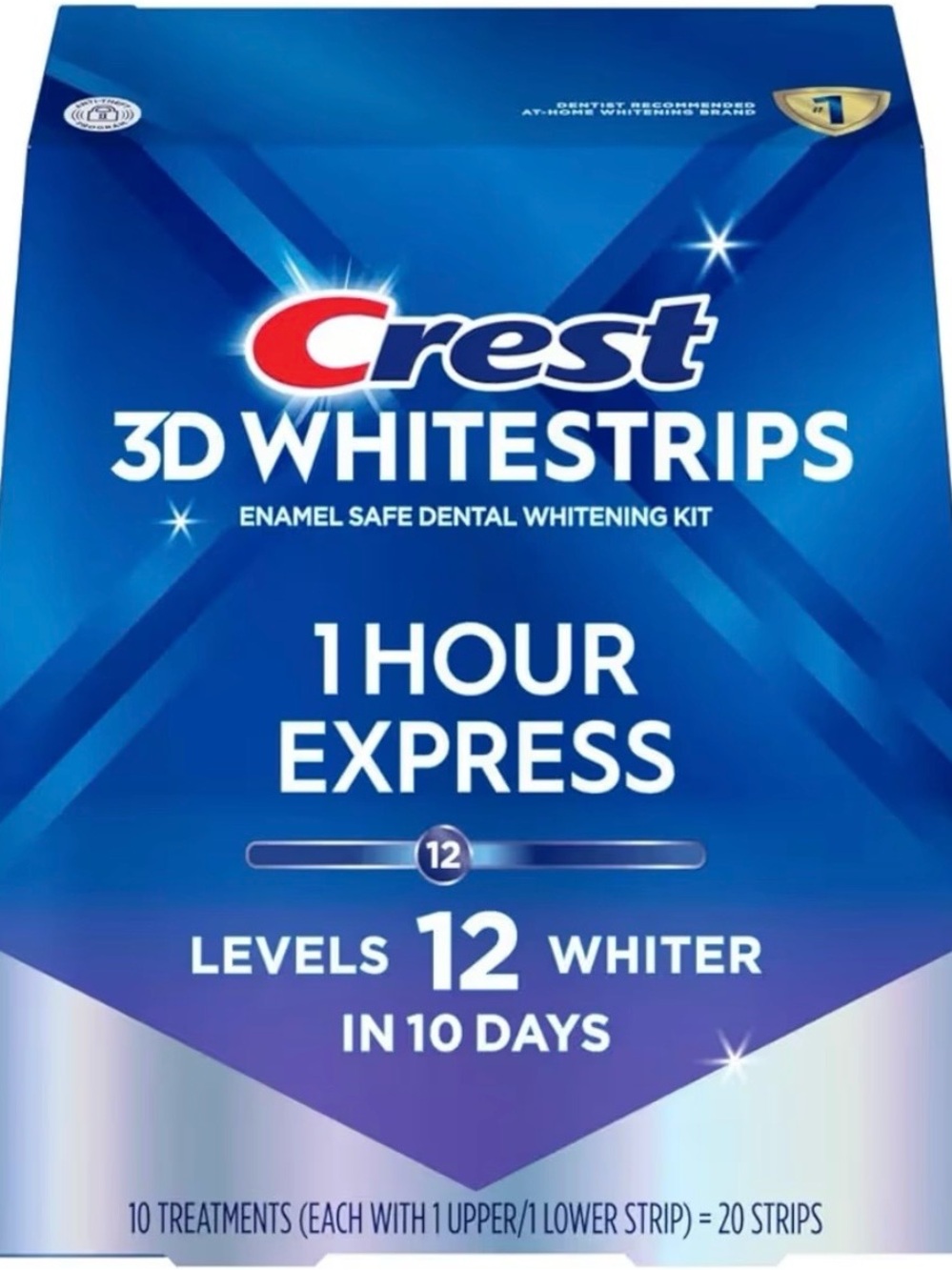Crest 3D Whitestrips 1 Hour Express Teeth Whitening Strip Kit 18 Strips - 9 Pack